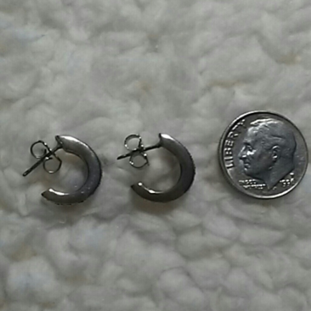 Sterling Silver Tiny Hoops - image 3